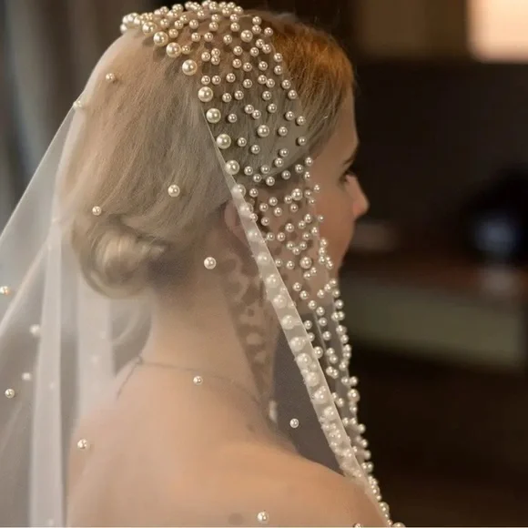 New Wedding veil with pearls ✨💕💕